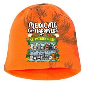 Medicine For Happiness At St Patrick's Day Clowder Of Cats Cool Gift Kati - Camo Knit Beanie