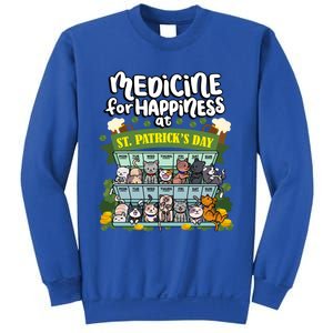 Medicine For Happiness At St Patrick's Day Clowder Of Cats Cool Gift Sweatshirt