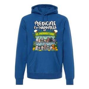 Medicine For Happiness At St Patrick's Day Clowder Of Cats Cool Gift Premium Hoodie