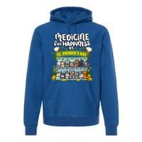 Medicine For Happiness At St Patrick's Day Clowder Of Cats Cool Gift Premium Hoodie