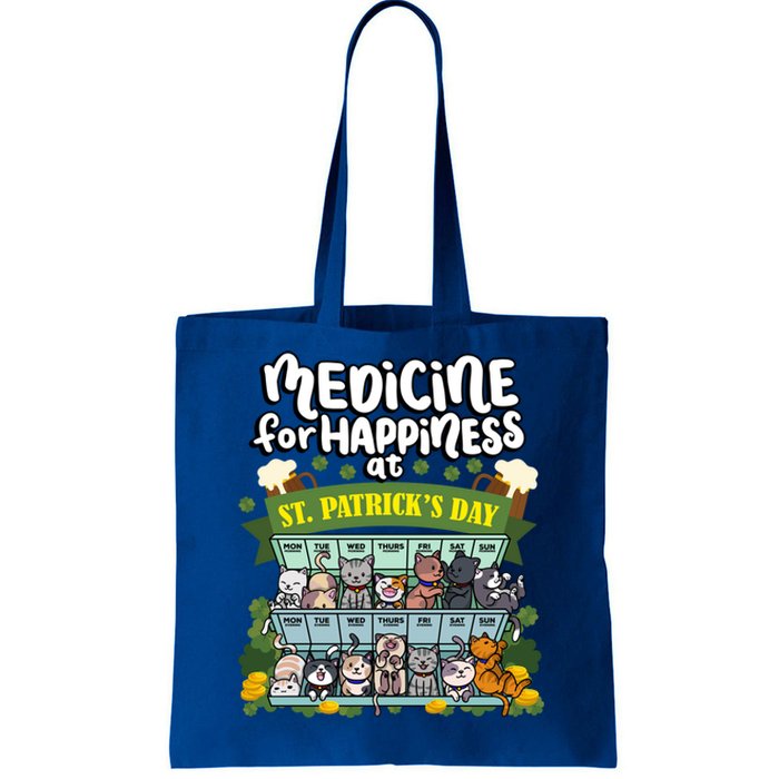 Medicine For Happiness At St Patrick's Day Clowder Of Cats Cool Gift Tote Bag