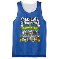 Medicine For Happiness At St Patrick's Day Clowder Of Cats Cool Gift Mesh Reversible Basketball Jersey Tank