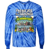 Medicine For Happiness At St Patrick's Day Clowder Of Cats Cool Gift Tie-Dye Long Sleeve Shirt