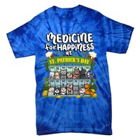 Medicine For Happiness At St Patrick's Day Clowder Of Cats Cool Gift Tie-Dye T-Shirt