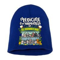 Medicine For Happiness At St Patrick's Day Clowder Of Cats Cool Gift Short Acrylic Beanie