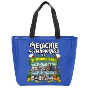 Medicine For Happiness At St Patrick's Day Clowder Of Cats Cool Gift Zip Tote Bag