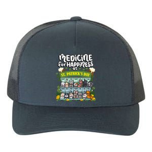 Medicine For Happiness At St Patrick's Day Clowder Of Cats Cool Gift Yupoong Adult 5-Panel Trucker Hat