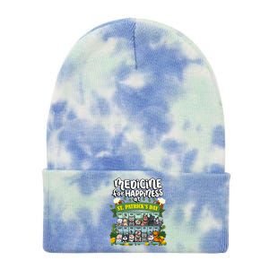 Medicine For Happiness At St Patrick's Day Clowder Of Cats Cool Gift Tie Dye 12in Knit Beanie