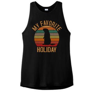 My Favorite Holiday Groundhog Day Ladies PosiCharge Tri-Blend Wicking Tank