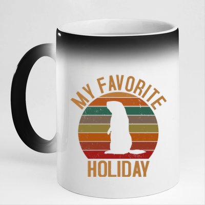 My Favorite Holiday Groundhog Day 11oz Black Color Changing Mug