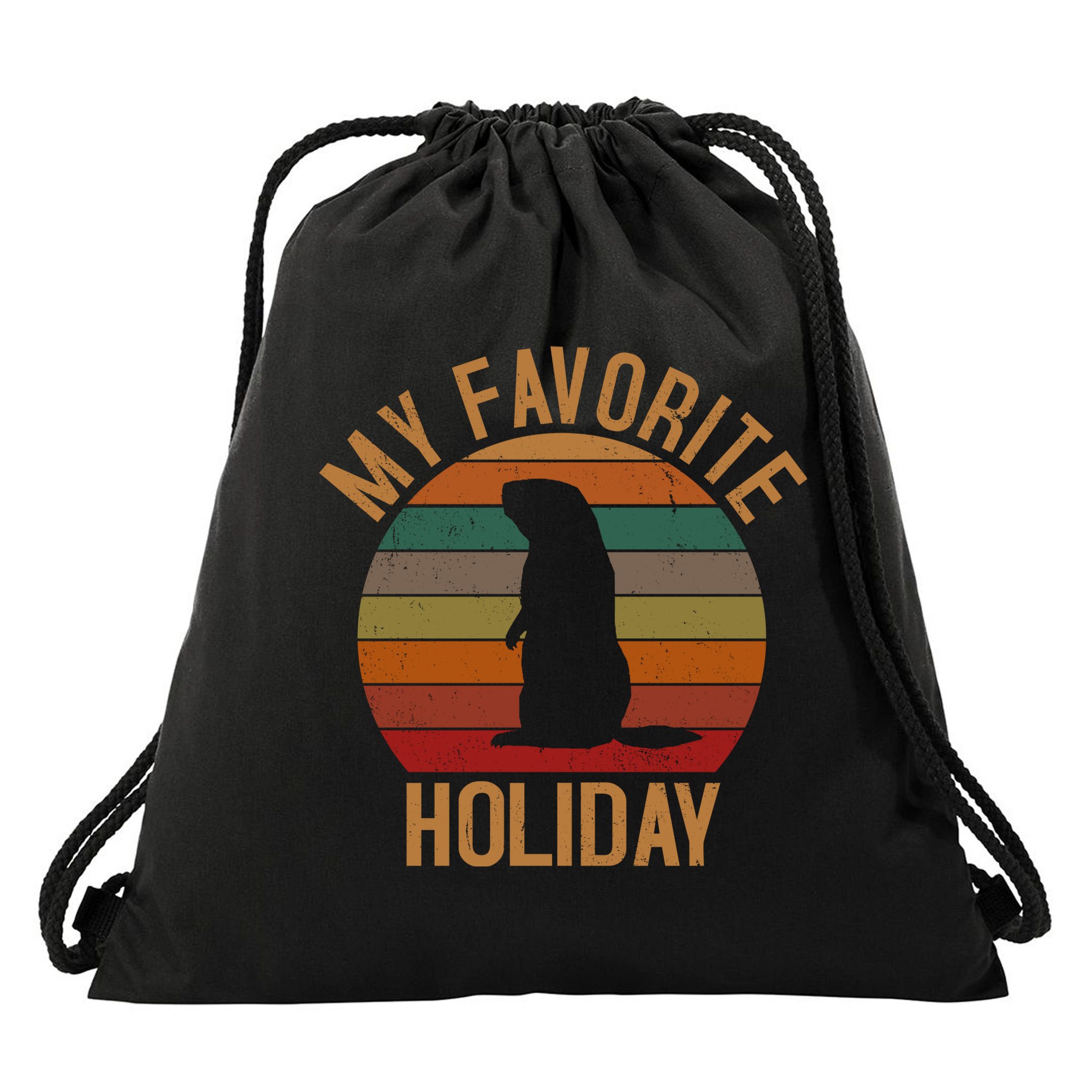 My Favorite Holiday Groundhog Day Drawstring Bag