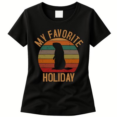 My Favorite Holiday Groundhog Day Womens T-Shirt