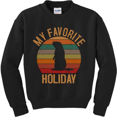 My Favorite Holiday Groundhog Day Kids Sweatshirt