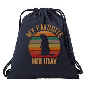 My Favorite Holiday Groundhog Day Drawstring Bag