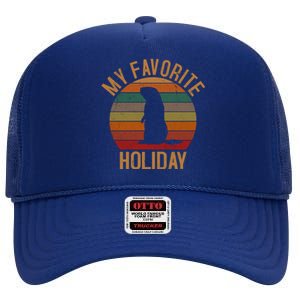 My Favorite Holiday Groundhog Day High Crown Mesh Back Trucker Hat