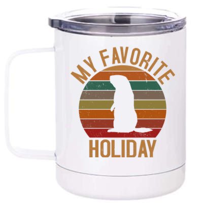 My Favorite Holiday Groundhog Day 12 oz Stainless Steel Tumbler Cup