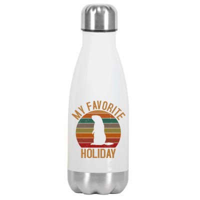 My Favorite Holiday Groundhog Day Stainless Steel Insulated Water Bottle