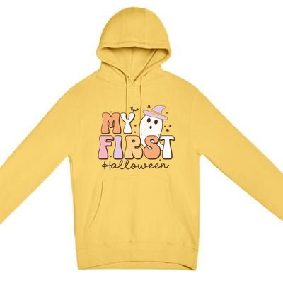 My First Halloween Retro Cute Ghost Funny Gift Premium Pullover Hoodie