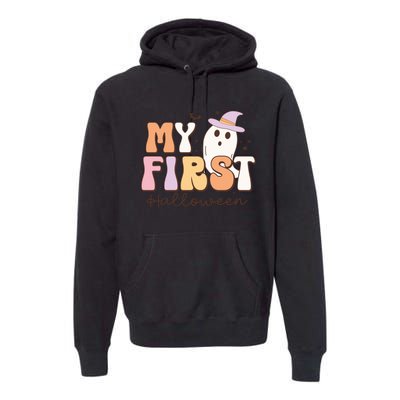 My First Halloween Retro Cute Ghost Funny Gift Premium Hoodie