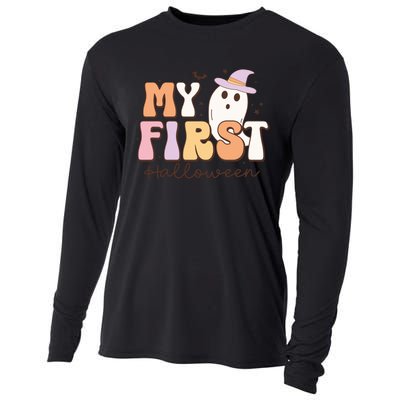 My First Halloween Retro Cute Ghost Funny Gift Cooling Performance Long Sleeve Crew