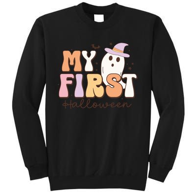 My First Halloween Retro Cute Ghost Funny Gift Tall Sweatshirt