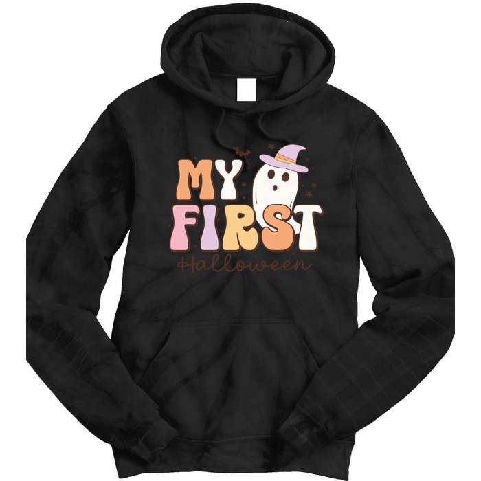 My First Halloween Retro Cute Ghost Funny Gift Tie Dye Hoodie