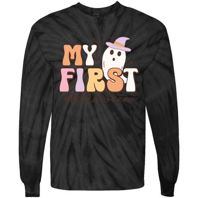 My First Halloween Retro Cute Ghost Funny Gift Tie-Dye Long Sleeve Shirt