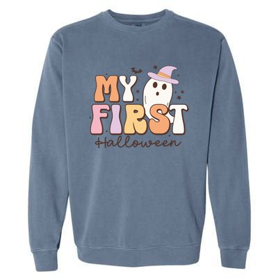 My First Halloween Retro Cute Ghost Funny Gift Garment-Dyed Sweatshirt