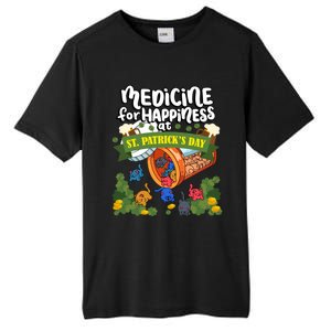 Medicine For Happiness At St Patrick's Day Clowder Of Cats Gift Tall Fusion ChromaSoft Performance T-Shirt