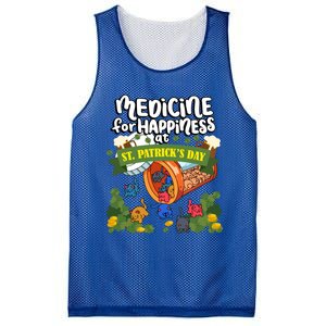 Medicine For Happiness At St Patrick's Day Clowder Of Cats Gift Mesh Reversible Basketball Jersey Tank