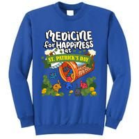 Medicine For Happiness At St Patrick's Day Clowder Of Cats Gift Tall Sweatshirt