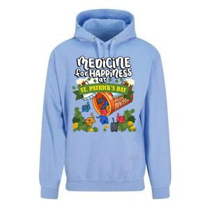 Medicine For Happiness At St Patrick's Day Clowder Of Cats Gift Unisex Surf Hoodie