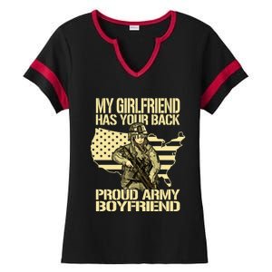 My Friend Has Your Back Patriotic Proud Army Friend Gift Ladies Halftime Notch Neck Tee