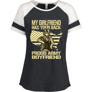 My Friend Has Your Back Patriotic Proud Army Friend Gift Enza Ladies Jersey Colorblock Tee