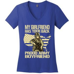 My Friend Has Your Back Patriotic Proud Army Friend Gift Women's V-Neck T-Shirt