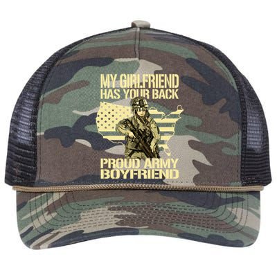 My Friend Has Your Back Patriotic Proud Army Friend Gift Retro Rope Trucker Hat Cap