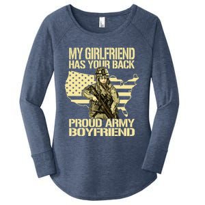 My Friend Has Your Back Patriotic Proud Army Friend Gift Women's Perfect Tri Tunic Long Sleeve Shirt