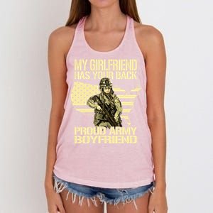 My Friend Has Your Back Patriotic Proud Army Friend Gift Women's Knotted Racerback Tank