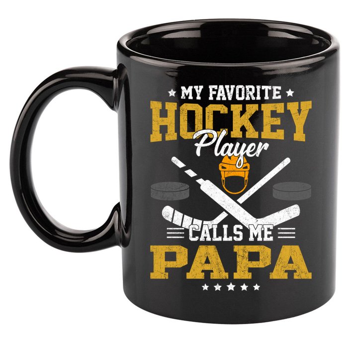 My Favorite Hockey Player Calls Me Papa Gift 11oz C Handle Ceramic Mug