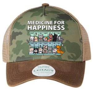 Medicine For Happiness Funny Cat Lover Legacy Tie Dye Trucker Hat