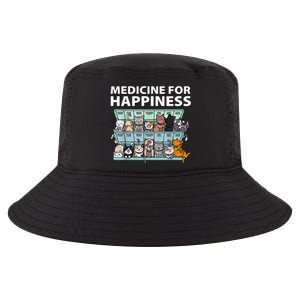 Medicine For Happiness Funny Cat Lover Cool Comfort Performance Bucket Hat