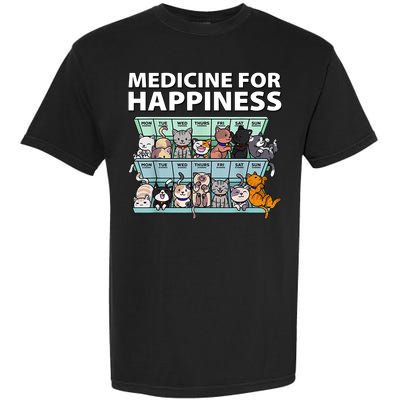 Medicine For Happiness Funny Cat Lover Garment-Dyed Heavyweight T-Shirt