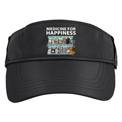 Medicine For Happiness Funny Cat Lover Adult Drive Performance Visor