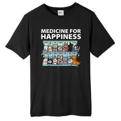 Medicine For Happiness Funny Cat Lover Tall Fusion ChromaSoft Performance T-Shirt