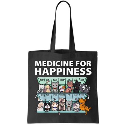 Medicine For Happiness Funny Cat Lover Bag