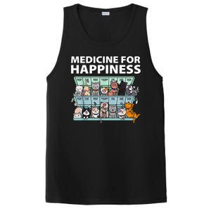 Medicine For Happiness Funny Cat Lover PosiCharge Competitor Tank