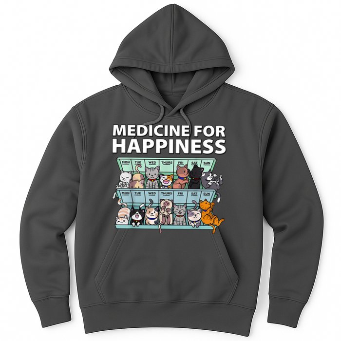 Medicine For Happiness Funny Cat Lover Hoodie