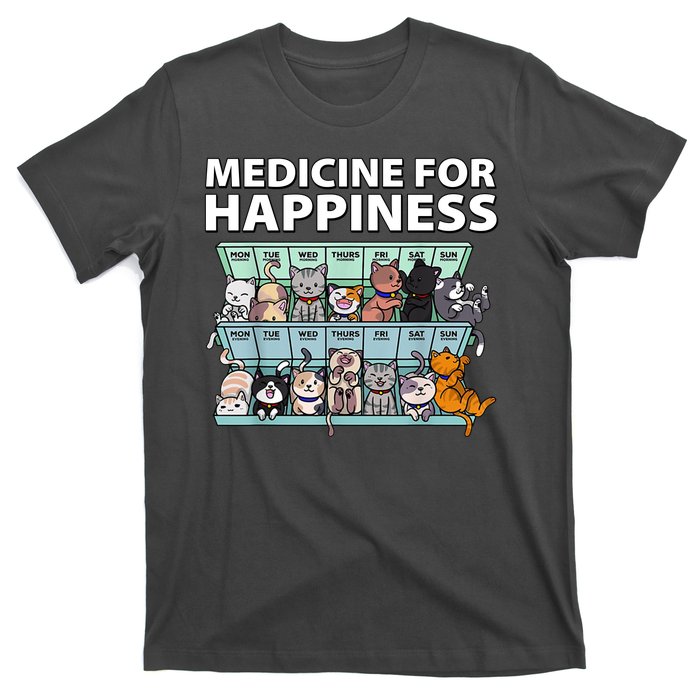 Medicine For Happiness Funny Cat Lover T-Shirt