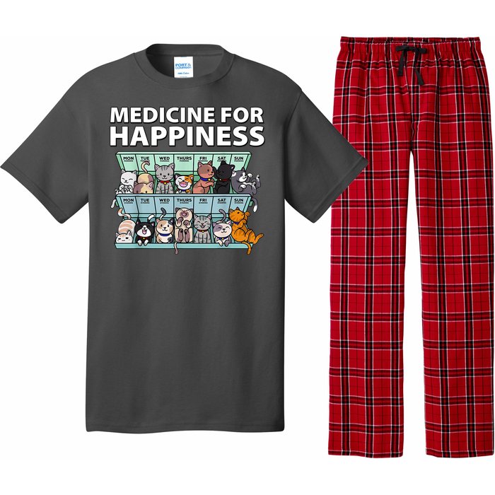 Medicine For Happiness Funny Cat Lover Pajama Set