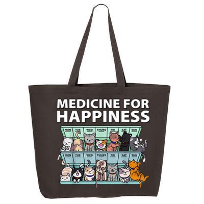 Medicine For Happiness Funny Cat Lover 25L Jumbo Tote